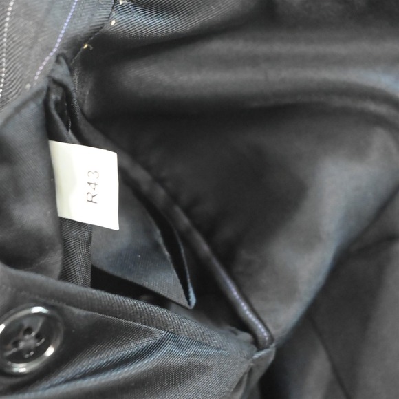 Jones New York 43R 36x30 Black Striped 100% Wool Mens Jacket Pants Suit - Picture 5 of 12